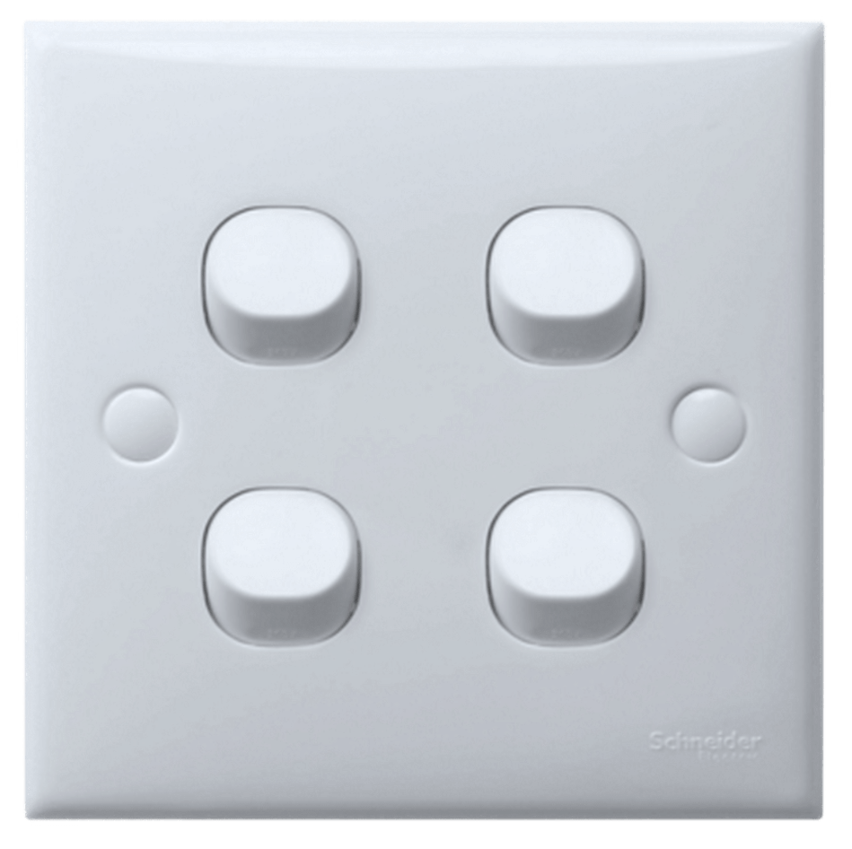 S Classic 1 way Switch 4 Gangs White CV MASTER TEKNIK s-classic-1-way-switch-4-gangs-white-cv-master-teknik